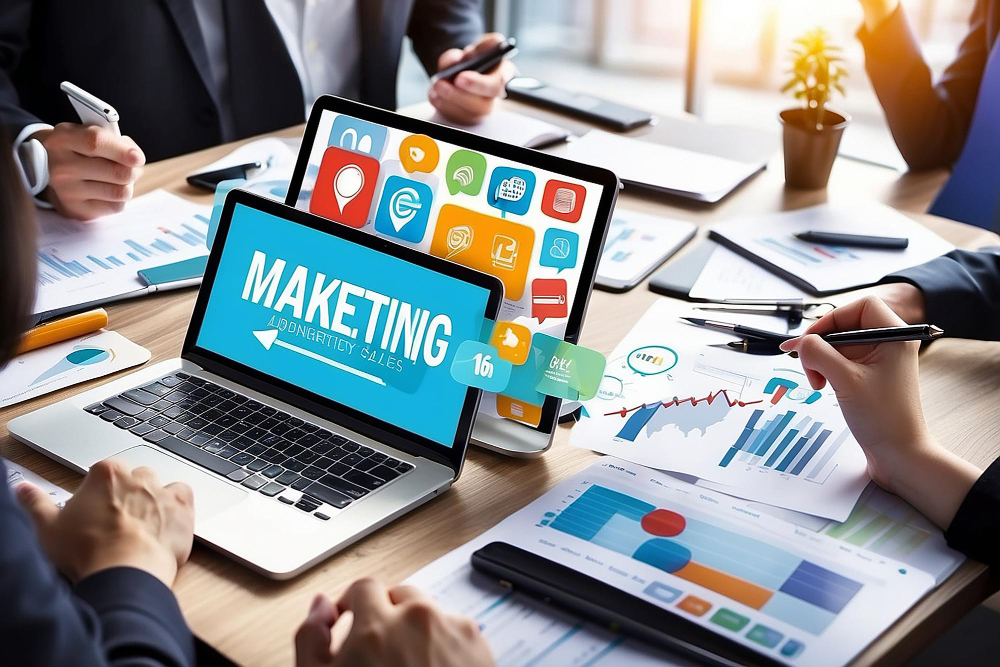 Digital marketing internet advertising and sales increase business